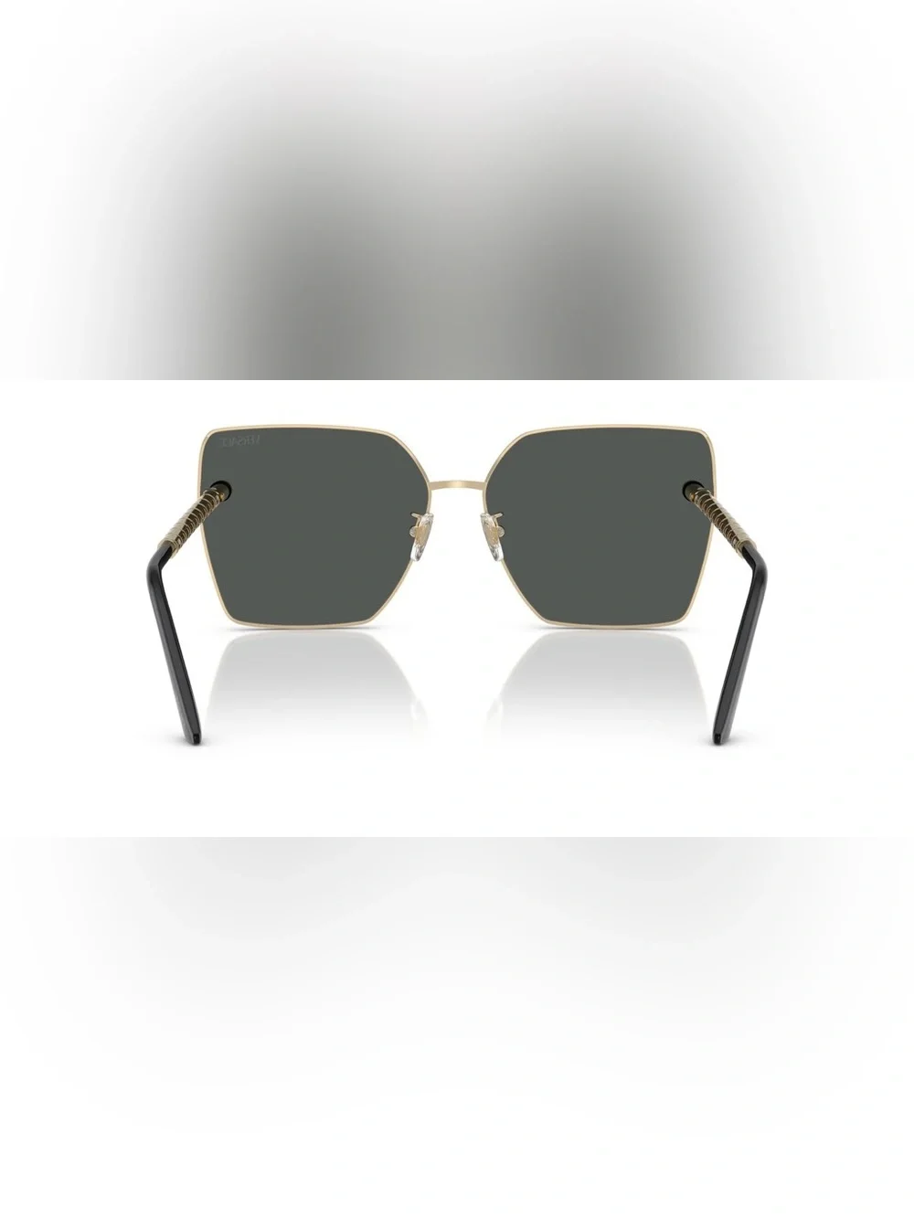 VERSACE Oversized Shaded Gray Gold Emblem 63MM Square Sunglasses